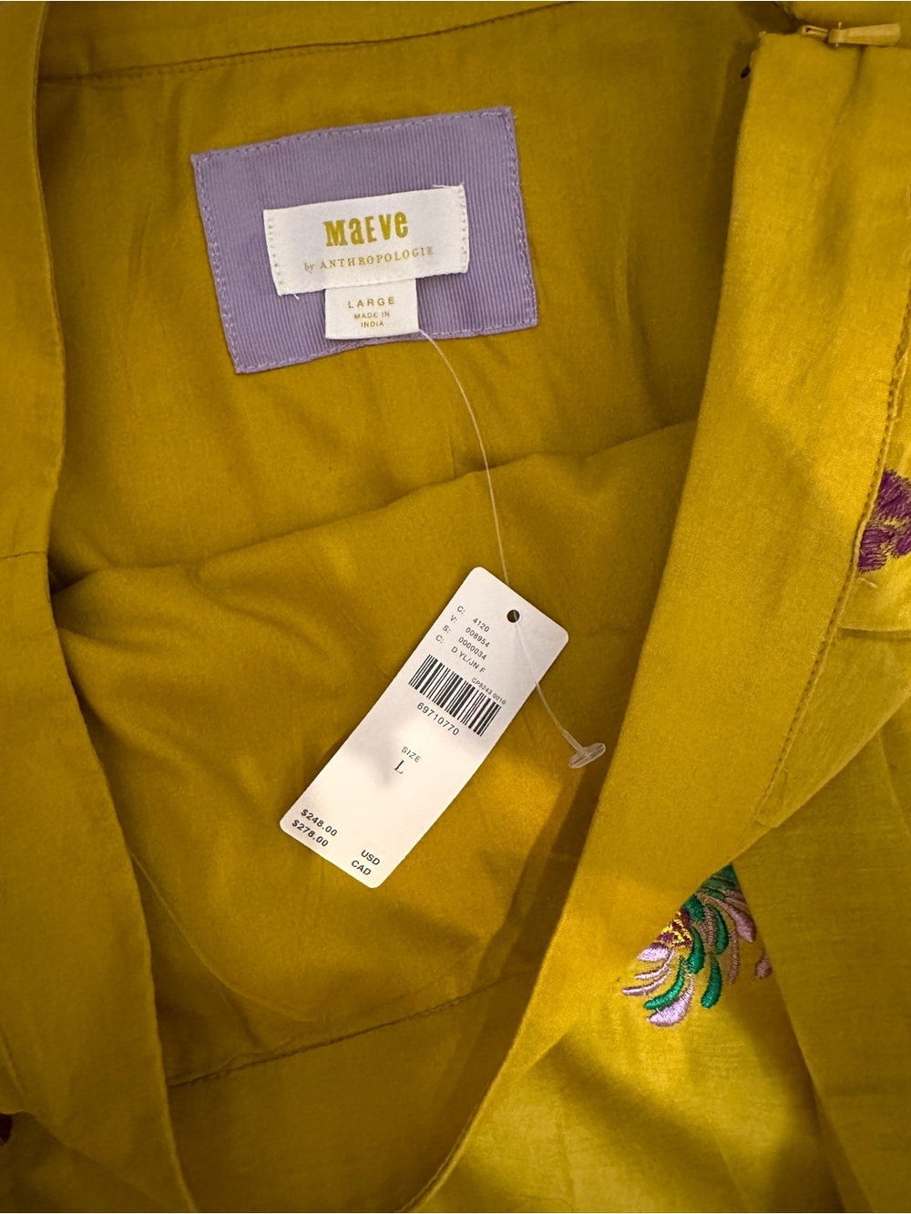 🦋 Maeve Yellow Butterfly Embroidered Midi Skirt - Picture 9 of 11